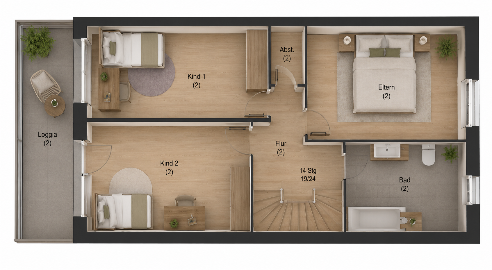 Großzügige 125 m² Maisonette im Bauhausstil – Loggia mit Weitblick – bezugsfrei ab sofort – Aachen – Vorschaubild 10