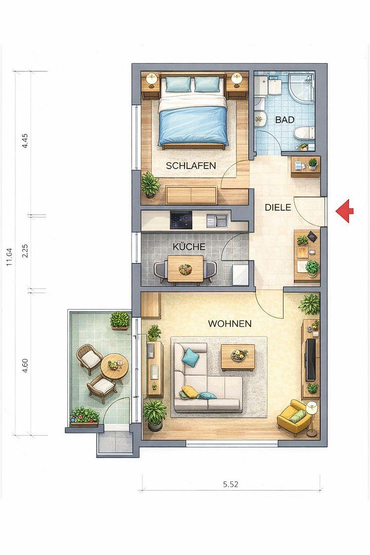 Die ideale 2-Zi.-Wohnung in FFM-Hausen – Kleine Nelkenstraße 36, 60488 Frankfurt am Main(Hausen) – Vorschaubild 12