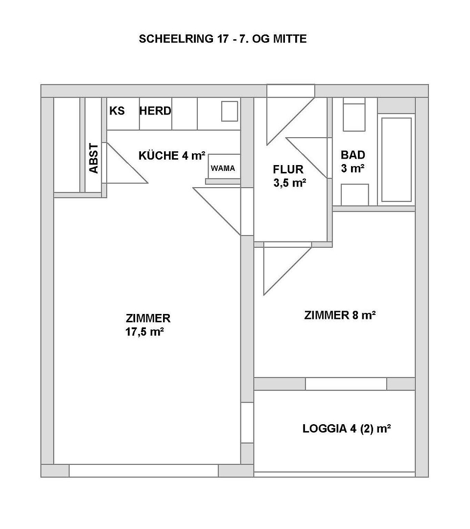 Gut geschnittene 1,5 Zimmer in ruhiger, sonniger Lage, sofort frei! – Hambu(Schnelsen) – Vorschaubild 9