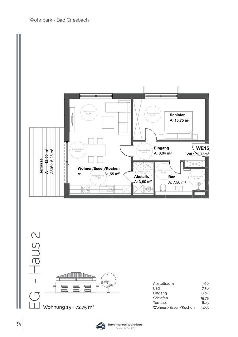 Ideal für Paare 50+ - 2-Zi Wohnung m. Garten - KFW 40 NH – Am Steinkart 5b, 94086 Bad Griesbach im Rottal(Bad Griesbach i. Rottal) – Vorschaubild 18