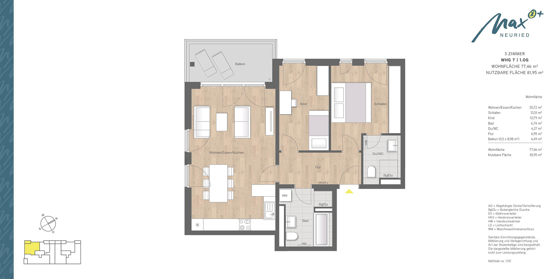 *BEZUGSFERTIG* WUNDERSCHÖNE 3-ZIMMER-WOHNUNG MIT SÜD-WEST-AUSRICHTUNG! – Maxhofweg, 82061 Neuried bei München – Vorschaubild 3
