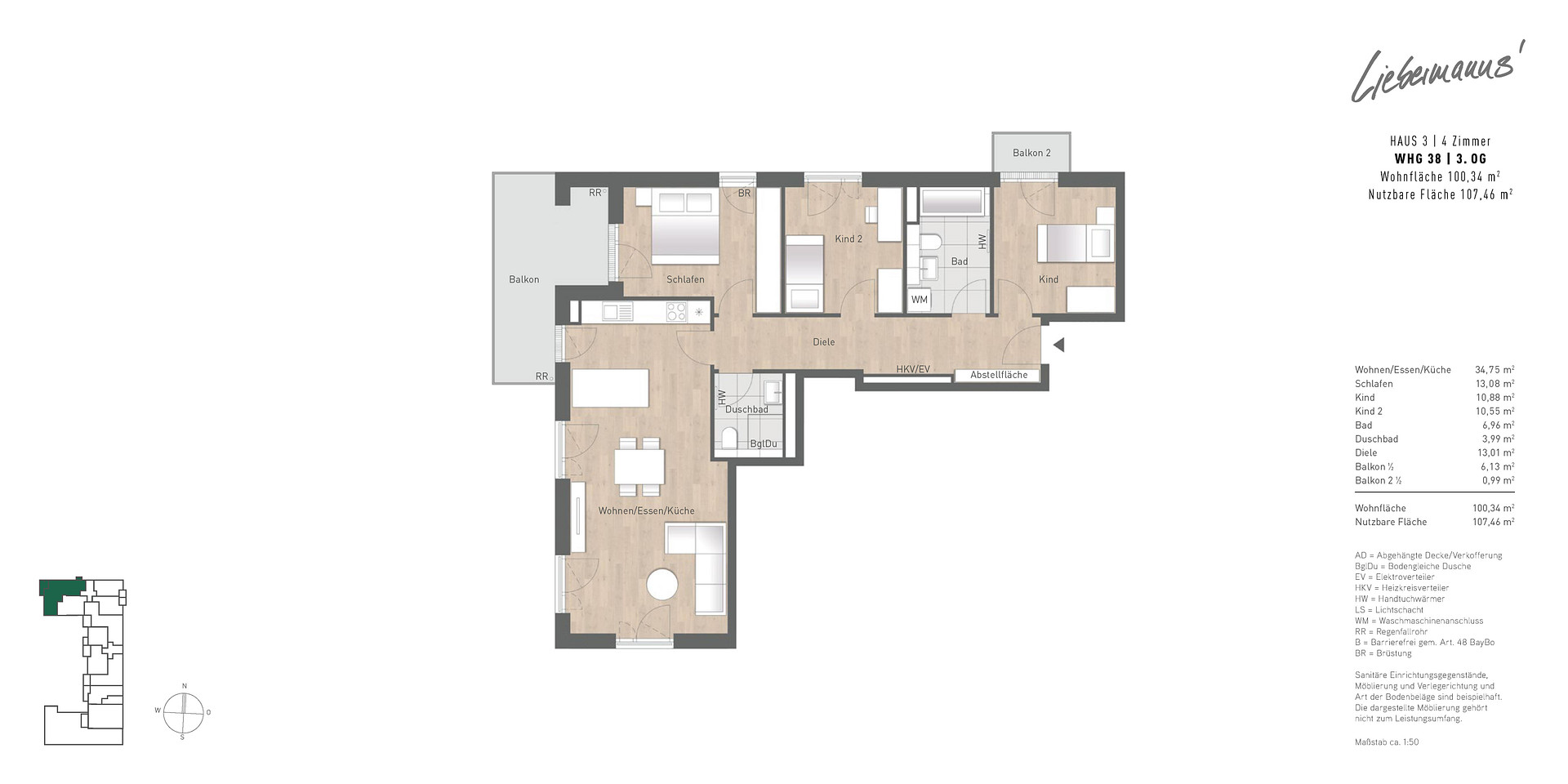 *BEZUGSFERTIG 2026* ELEGANTE 4-ZIMMER-STADTWOHNUNG MIT 2 BALKONEN UND 2 BÄDERN – Max-Liebermann-Straße 1b, 80937 München(Am Hart) – Vorschaubild 6