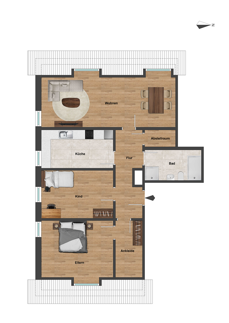 Moderne 3 Raumwohnung in einem kernsanierten Ensemble in ruhiger Lage am Marienbergpark – Nürnberg(Marienberg) – Vorschaubild 10