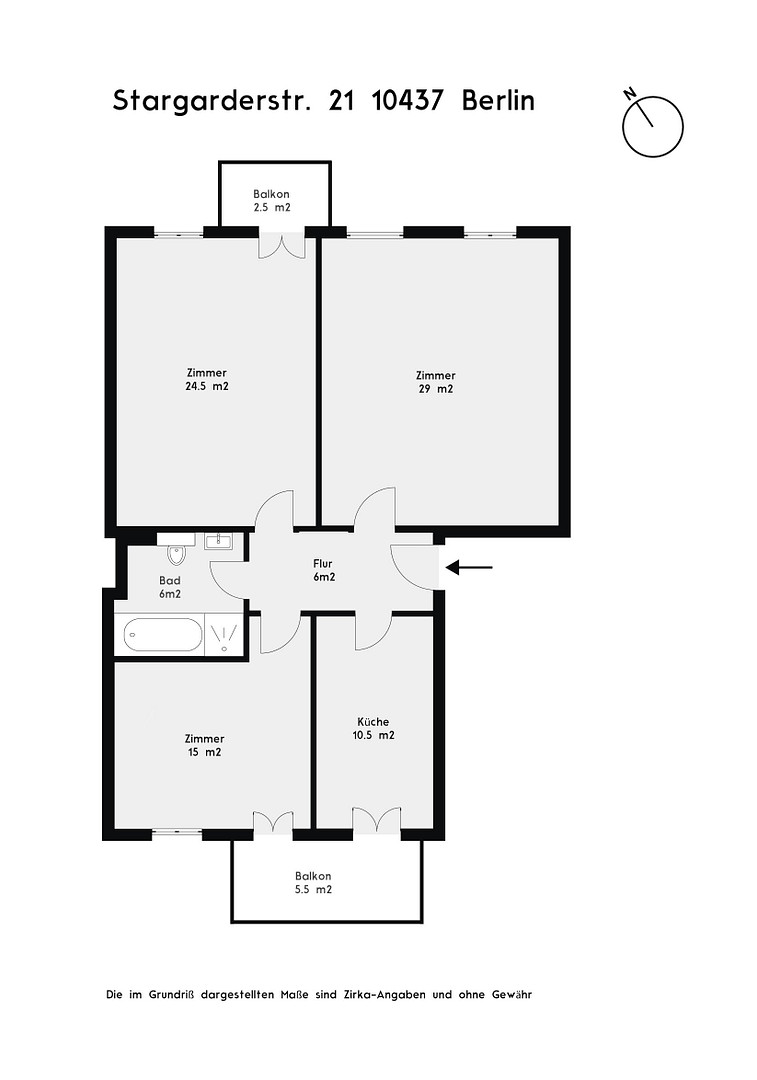 Helle 3-Zimmer Wohnung im 4. OG mit 2 Balkonen in Prenzlauer Berg – Stargarderstr. 21, 10437 Berlin(Prenzlauer Berg) – Vorschaubild 18
