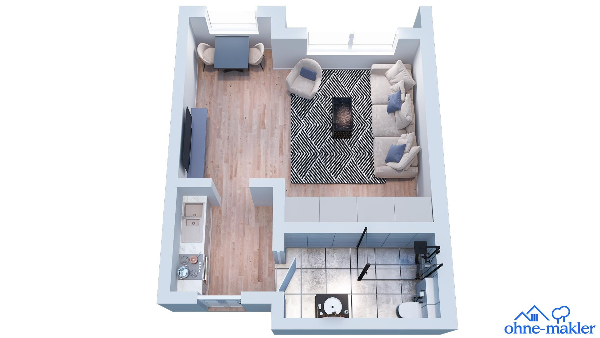 Einziehen und Wohlfühlen - 1 Zimmer Apartment mit Küche – Am Gulloh 111, 44339 Dortmund(Brechten) – Vorschaubild 8