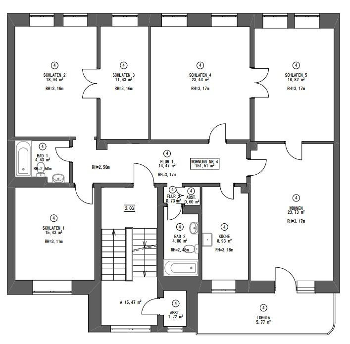 !!! Mehrere Wohnungen in zwei Häusern 43 m² bis 200 m² DA- Johannesviertel!!! – Wilhelm-Leuschner-Str. 40, 64293 Darmstadt – Vorschaubild 8