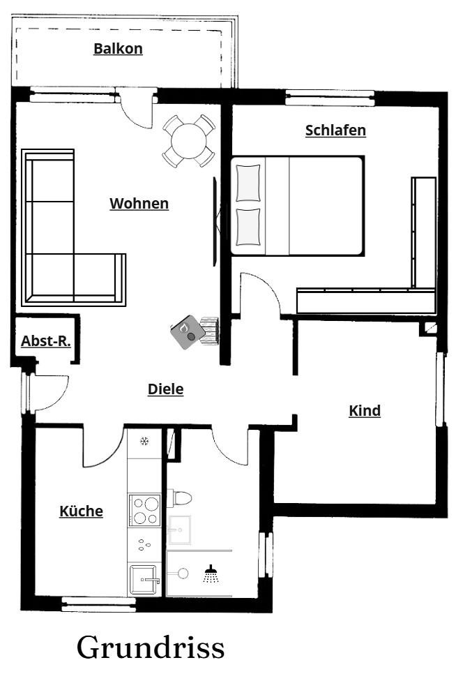 Provisionsfrei: Moderne 3,5-Zi. Wohnung mit Kamin, Garage & Nobilia-Küche (Sanierung 2023) – Bochum(Hofstede) – Vorschaubild 4