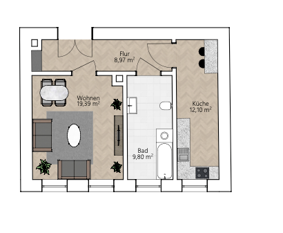Bezugsfrei! Hochwertig saniert! Parkblick! Ihre neue Wohnung im hippen Szeneviertel – Wiedebachstraße, 4277 Leipzig(Connewitz) – Vorschaubild 12