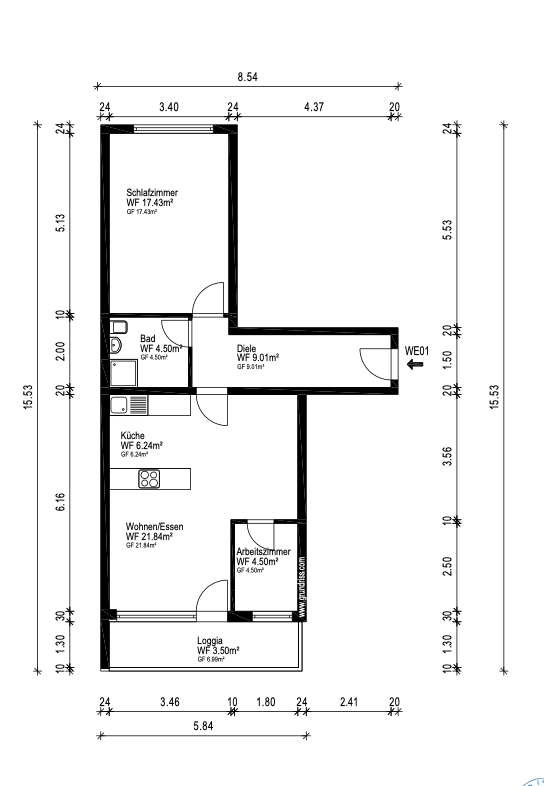 Provisionsfrei von privat - kernsanierte 3-Zimmer-Wohnung m. Balkon, ruhige Lage München Laim – München(Laim) – Vorschaubild 16