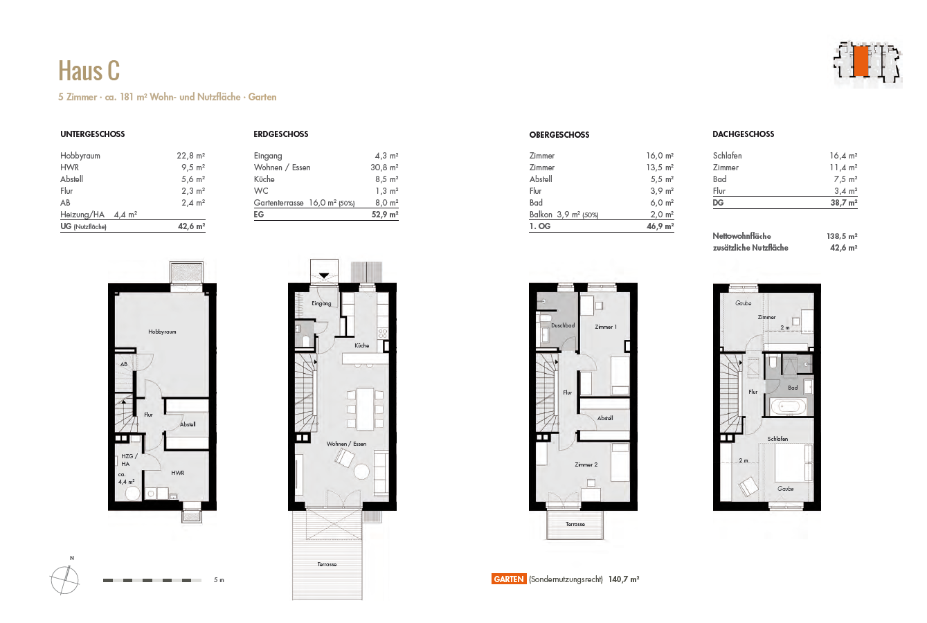 Architektonisches Townhouse auf parkähnlichen Grundstück – neuwertig, großzügig & familienfreundlich – Hamburg(Blankenese) – Vorschaubild 11
