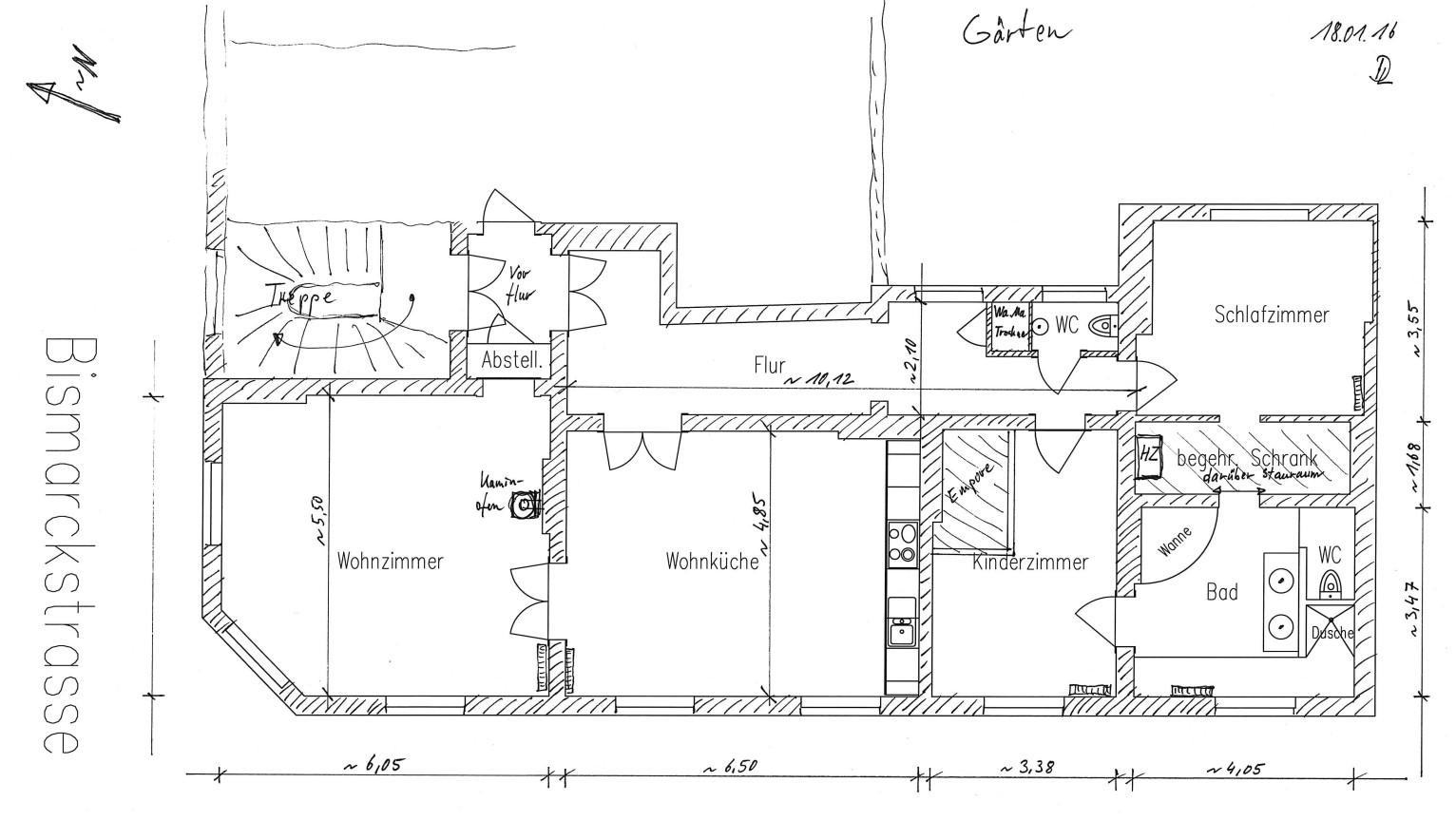 Altbau-Charme pur: 4-Zimmer-Wohnung mit Dielenboden & Stuckdecken – Bismarckstr. 94, 52066 Aachen – Vorschaubild 24