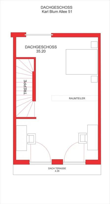 Neuwertiges 6-Zimmer-Reihenhaus mit Einbauküche in Frankfurt – Karl-Blum-Allee 51, 24943 Frankfurt(Höchst) – Vorschaubild 24