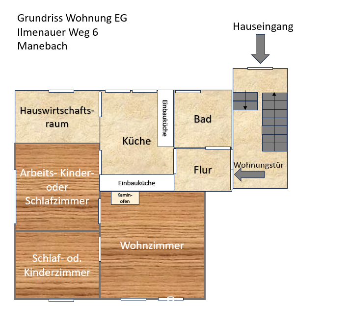 Wunderschöne, kernsanierte 3,5-Zimmer-Wohnung mit Einbauküche, Kaminofen & 3m hohen Decken – Ilmenauer Weg 6, 98693 Manebach – Vorschaubild 10