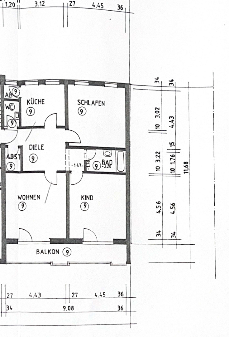 Helle 3-Zimmer-Wohnung 106 m² | Verglaster Balkon| EBK – Friedberger Str. 125, 86163 Augsburg(Hochzoll) – Vorschaubild 8