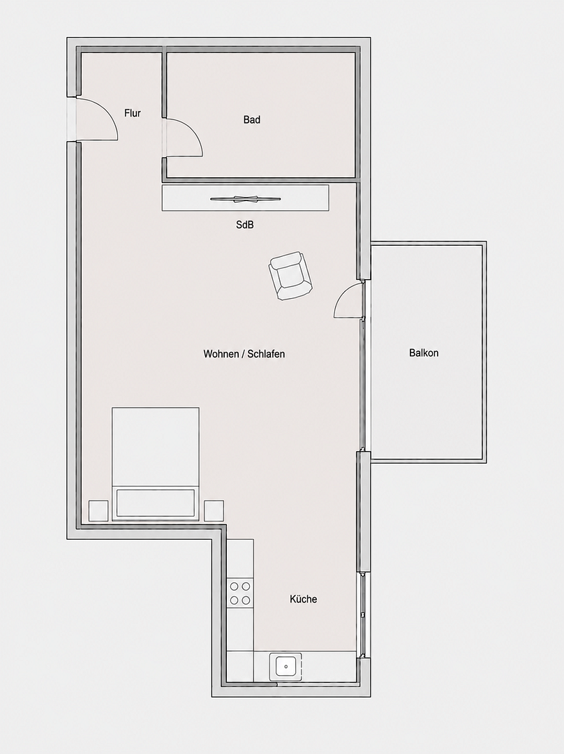 Exklusives Apartment in den Nymphenburger Höfen - 4. Stock mit Balkon – München(Maxvorstadt) – Vorschaubild 10