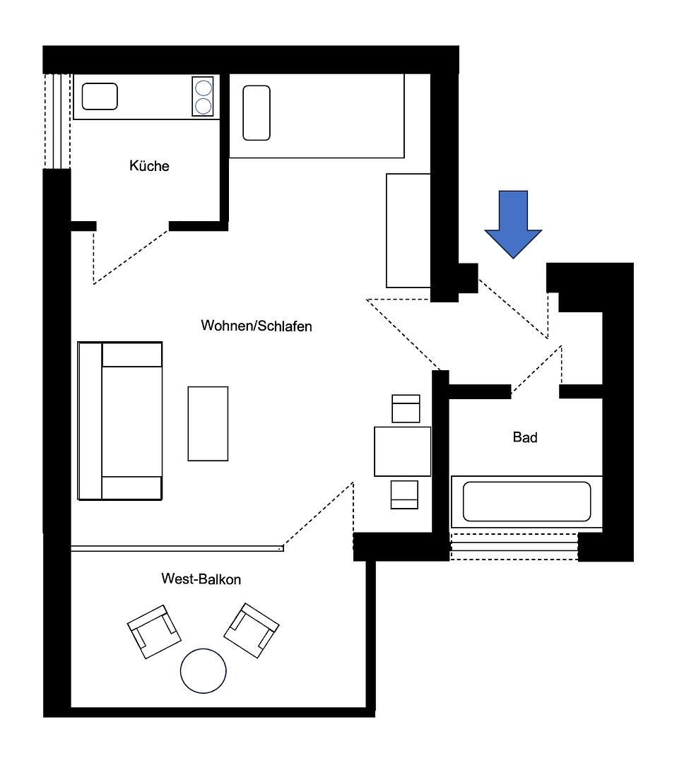 Schönes Apartment mit sonniger Loggia und Waldblick - frei / ohne Provision – München(Forstenried) – Vorschaubild 9