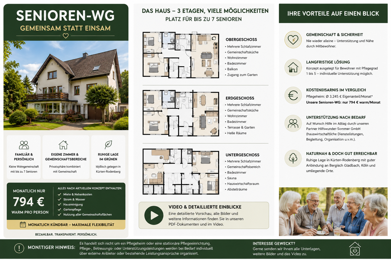 Familiäre Senioren-WG: Sicher wohnen, gemeinsam leben, Alltag erleichtern – Rodenberg 18, 51515 Kürten-Rodenberg – Vorschaubild 2