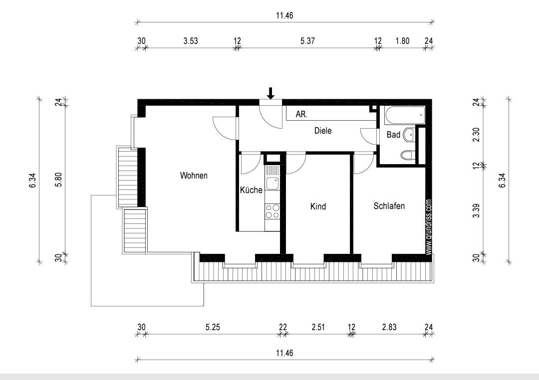 Kompakt, renoviert, bezugsfrei:  3-Z.-Dachgeschosswohnung (ohne Makler) – Lessingstr., 13158 Berlin(Wilhelmsruh) – Vorschaubild 18