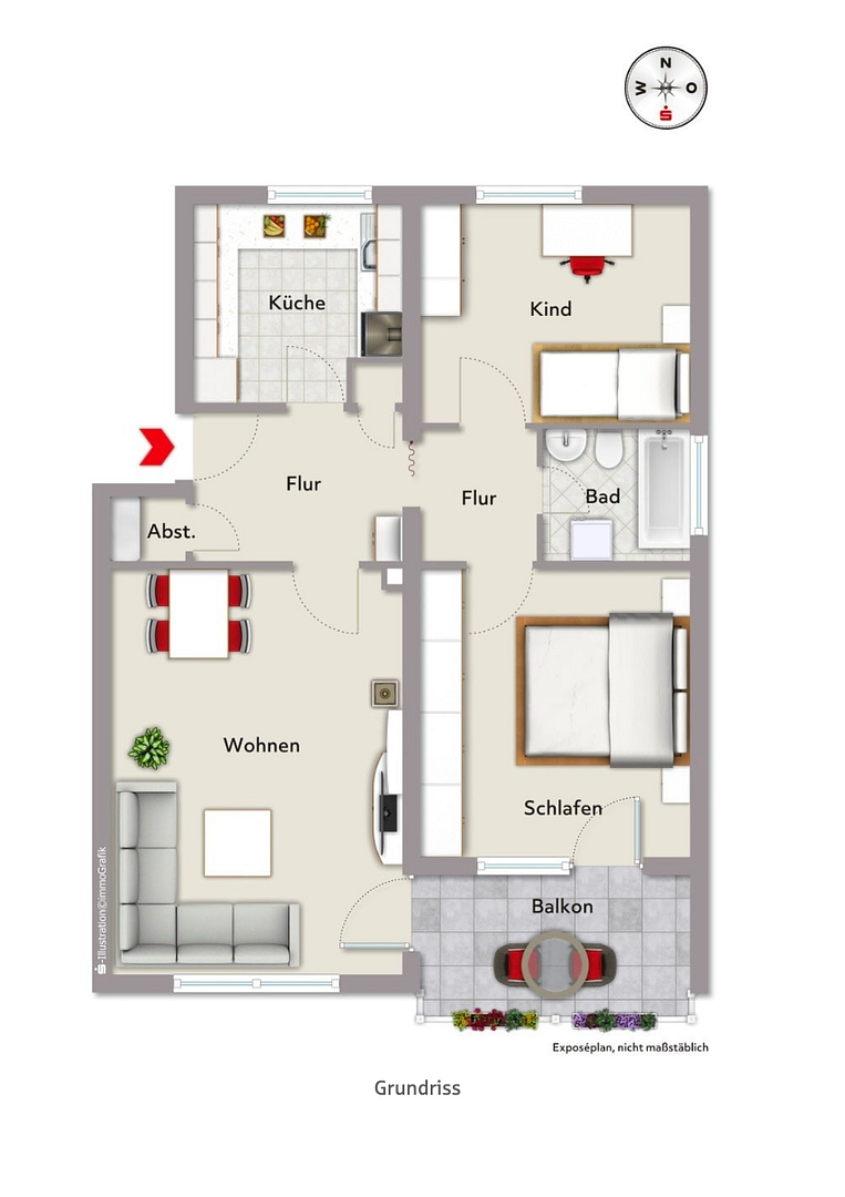 3-Zimmer-WG  + gr.  Südbalkon + Balkonkraftwerk + Renovierung nach Absprache + St. Johannis – Poppenreutherstr. 79, 90419 Nürnberg(Sandberg) – Vorschaubild 8