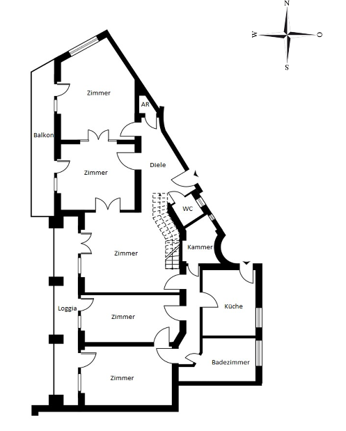 Außergewöhnliche 248 qm große Maisonette-Wohnung (4.OG & DG) mit Terrasse/Balkon/Loggia nahe Ku´damm – Berlin(Halensee) – Vorschaubild 22