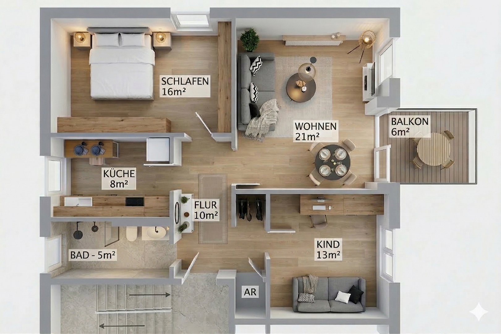 Endlich Zuhause – vollsanierte 3-Zimmer-Wohnung in Schwandorf - Weinberg – Grillparzerplatz 9a, 92421 Schwandorf – Vorschaubild 16