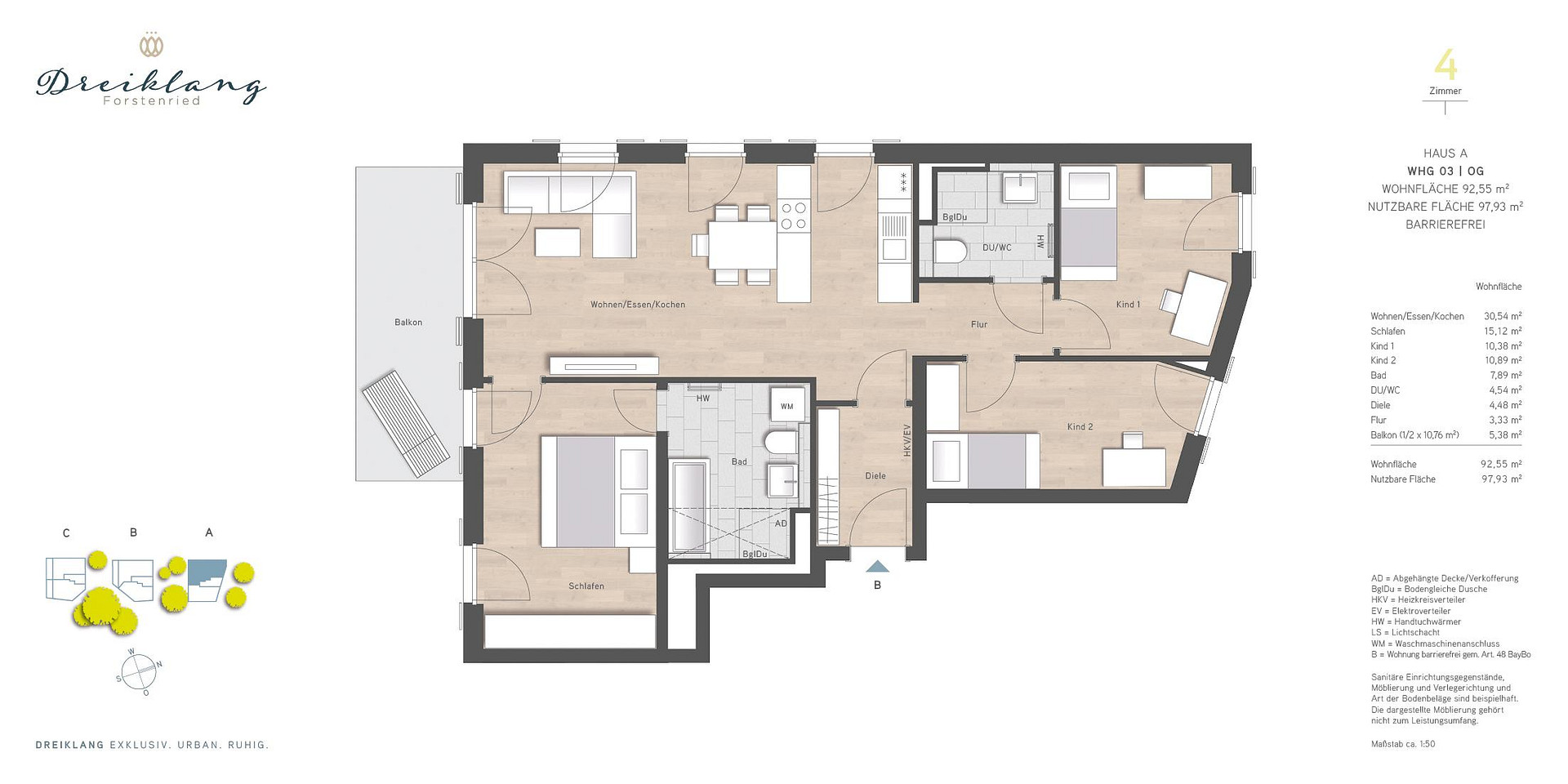 *KURZFRISTIG BEZUGSFERTIG* BARRIEREFREIE 4-ZIMMER-WOHNUNG MIT SÜDWEST-BALKON & 2 BÄDERN – Bauweberstraße 1c, 81476 München Forstenried(Fürstenried) – Vorschaubild 5