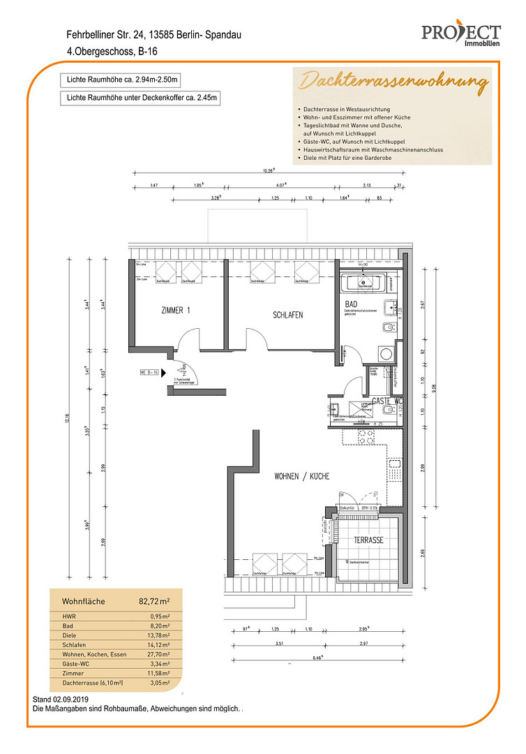 Penthouse-Feeling mit Aufzug & Dachterrasse: ruhig wohnen, privat genießen, attraktiv vermieten – Fehrbelliner Str. 24, 13585 Berlin(Spandau) – Vorschaubild 11