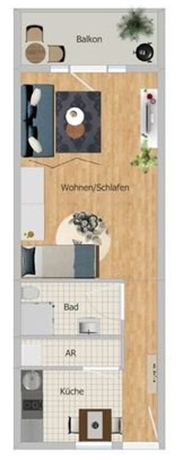 Frisch renovierte und geräumige 1-Zimmer Wohnung mit sehr guter Anbindung – Karolinenstraße 118, 90763 Fürth – Vorschaubild 8
