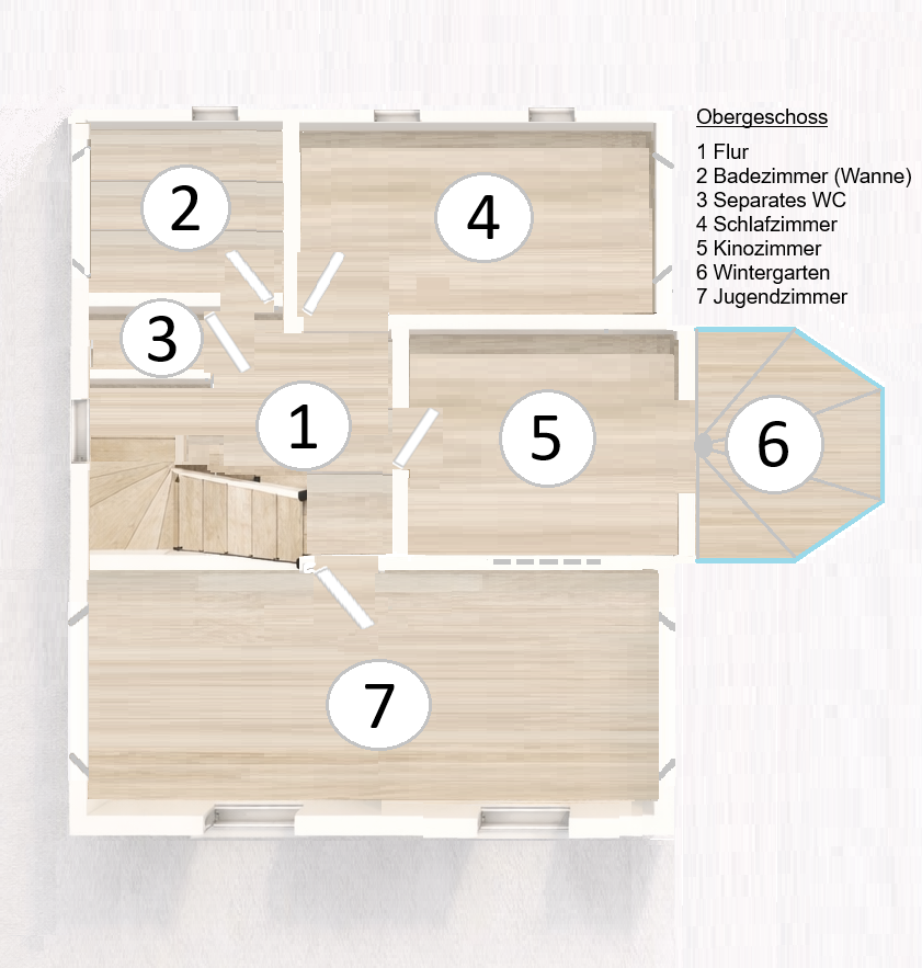 Luxuriöse Altbauvilla – energetisch modernisiert, klimatisiert, bezugsbereit, 2 Wintergärten/Atelier – Hamburg(Rahlstedt) – Vorschaubild 27
