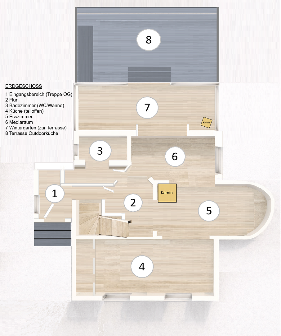 Luxuriöse Altbauvilla – energetisch modernisiert, klimatisiert, bezugsbereit, 2 Wintergärten/Atelier – Hamburg(Rahlstedt) – Vorschaubild 25