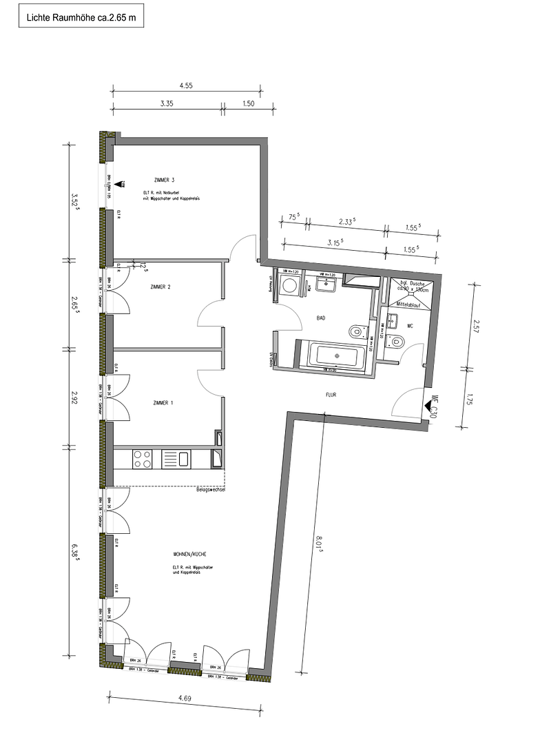 Moderne 4-Zimmer-Wohnung in Berlin-Wilmersdorf – ca. 97 m², 6. OG, inkl. Einbauküche, 2 Bäder – Berlin(Wilmersdorf) – Vorschaubild 13