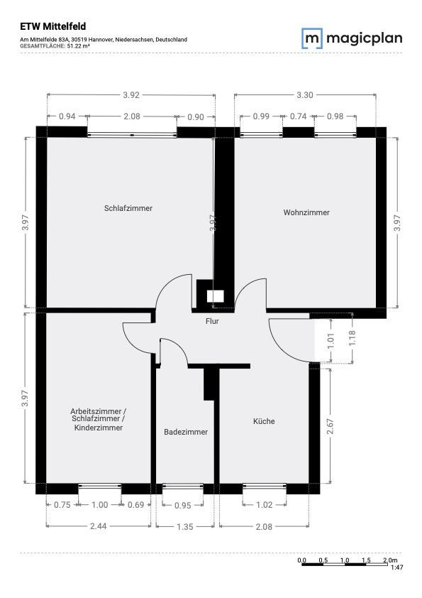 Hochwertig sanierte 3-Zimmer-Eigentumswohnung zur Miete in Hannover – Am Mittelfelde, 30519 Hannover(Wülfel) – Vorschaubild 16