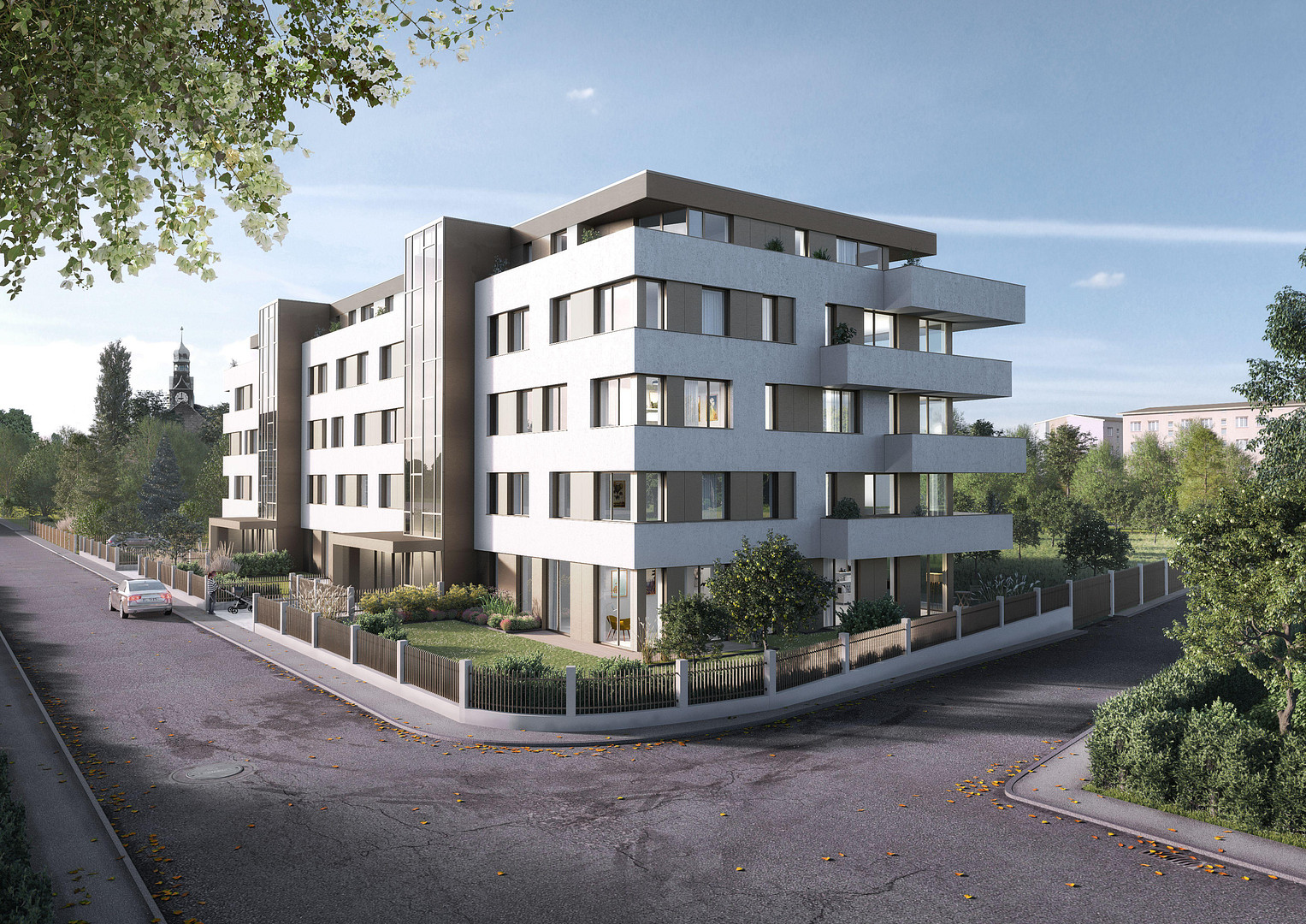 Hochwertige Wohnungen mit Terrassen & Balkonen in sehr ruhiger und grüner Wohnlage – Paul-Flechsig-Straße 11, 4289 Leipzig(Meusdorf) – Vorschaubild 2