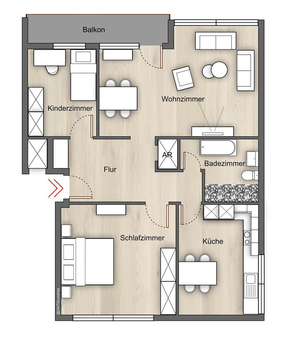 Modern renovierte 3-Zimmer-Wohnung mit Balkon & Aufzug in Köln-Pesch, provisionsfrei – Köln Pesch(Pesch) – Vorschaubild 8