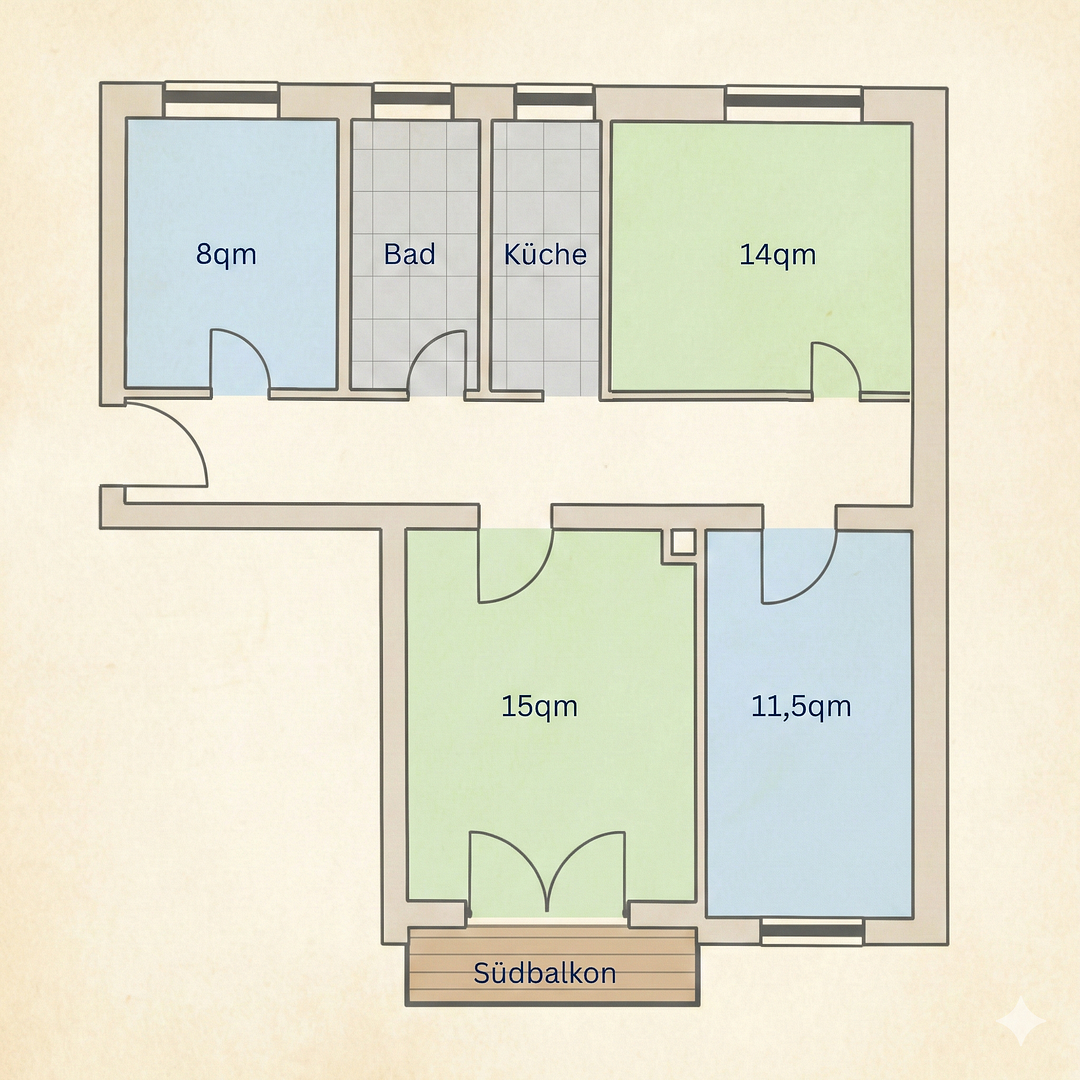 6% Bruttomietrendite: 4-Zimmer-Wohnung mit Balkon in Augsburg-Hochzoll - Für Kapitalanleger – Augsburg Hochzoll(Hochzoll) – Vorschaubild 11