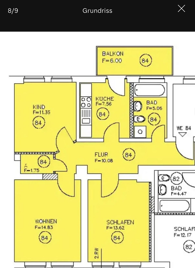 3 Raum Wohnung Balkon, Stellplatz, Stadtfeld Ost – Große Diesdorfer Str. 8, 39108 Magdeburg(Stadtfeld) – Vorschaubild 8