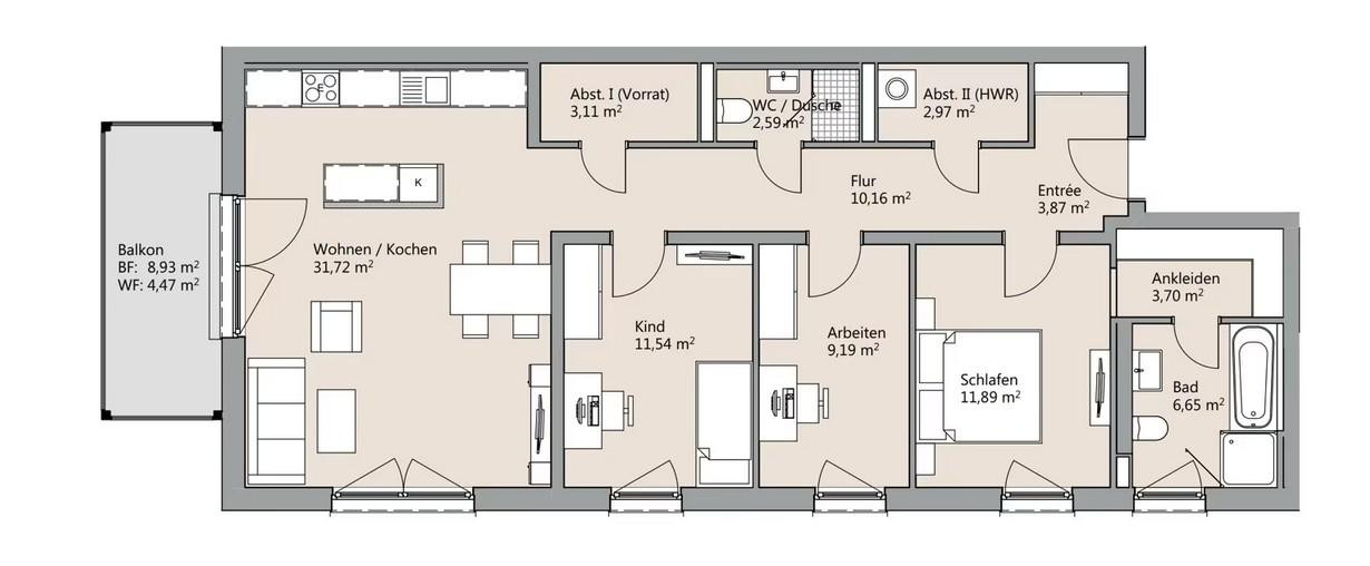 -Neubau bezugsfertig- Traumhafte 4-Zimmer-Wohnung mit hochwertiger EBK, Balkon und Tiefgarage – Berghey 4, 38124 Braunschweig(Stöckheim) – Vorschaubild 8