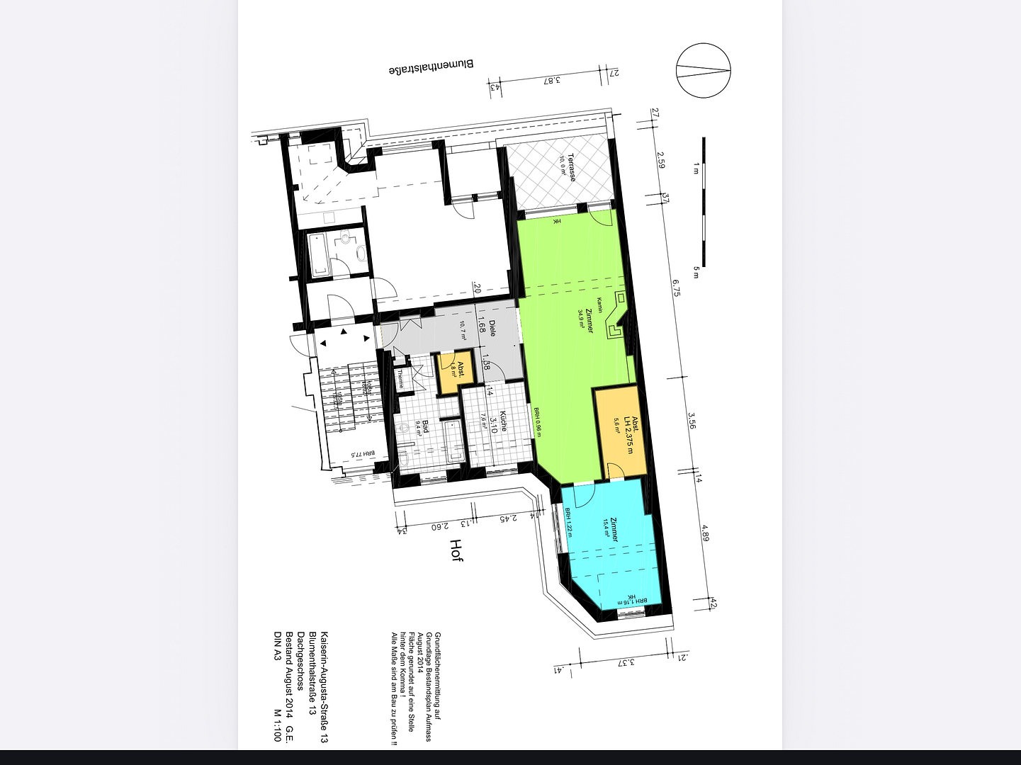 Sonniges Dachgeschoss mit großer Terrasse, Kamin & ruhige, zentrale Lage – Blumenthalstrasse 13, 12103 Berlin(Tempelhof) – Vorschaubild 26