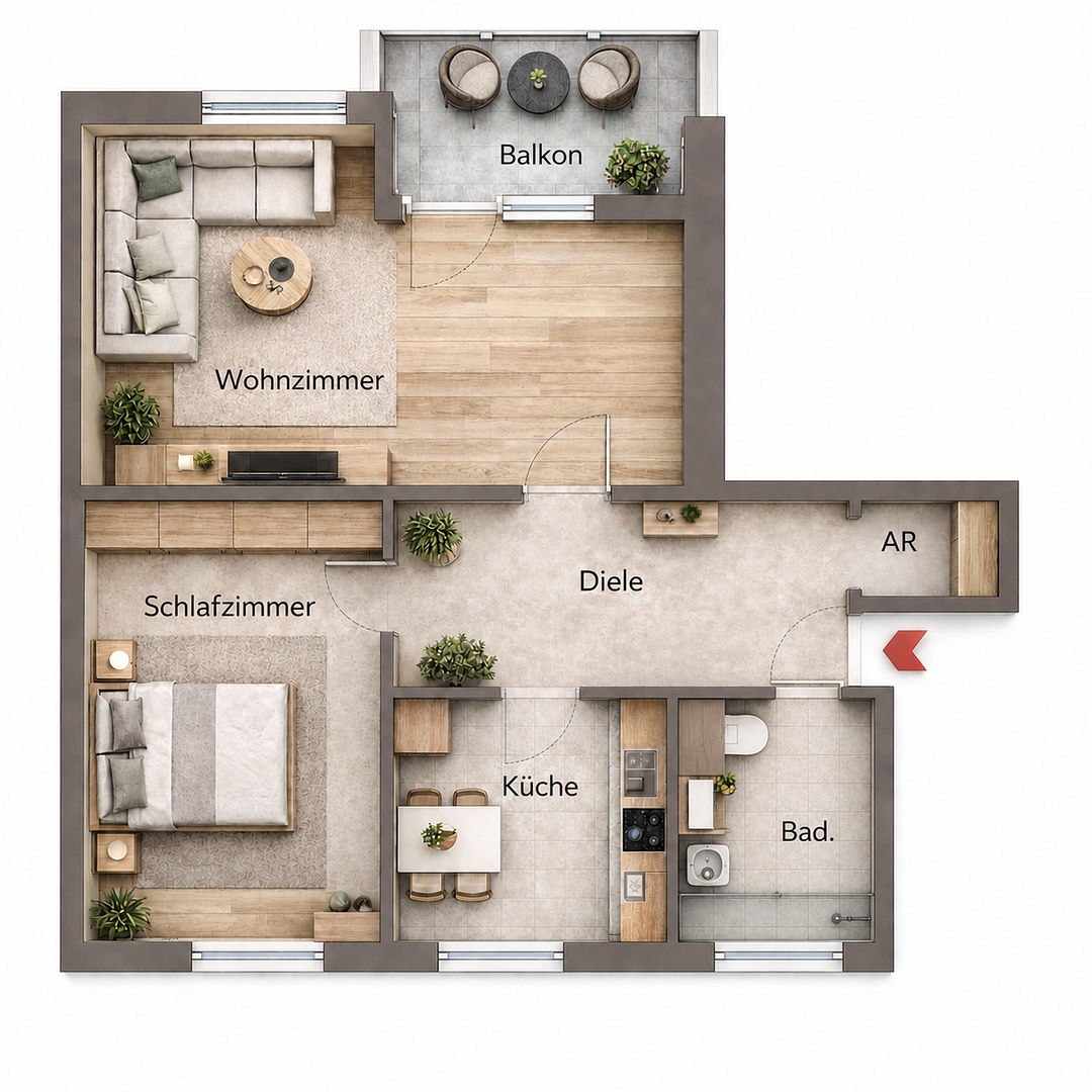 Modernisiert & bezugsfertig: Helle 2-Zimmer-Wohnung mit Südbalkon in Bremen-Osterholz – Kölner Straße 13, 28327 Bremen(Osterholz) – Vorschaubild 13