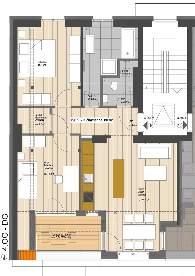 Neugebaute Dachgeschosswohnung mit Südterrasse in Reinickendorf / Mitte – Walderseestraße, 13407 Berlin(Wedding) – Vorschaubild 21