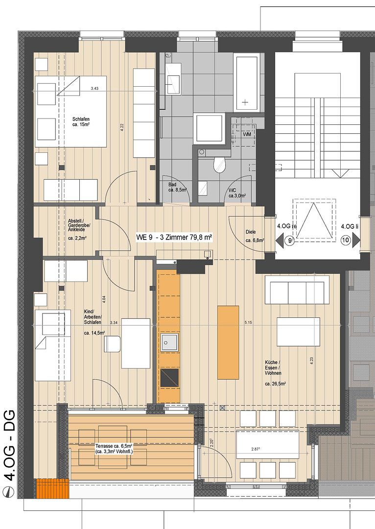 Neugebaute Dachgeschosswohnung mit Südterrasse in Reinickendorf / Mitte – Walderseestraße, 13407 Berlin(Wedding) – Vorschaubild 22