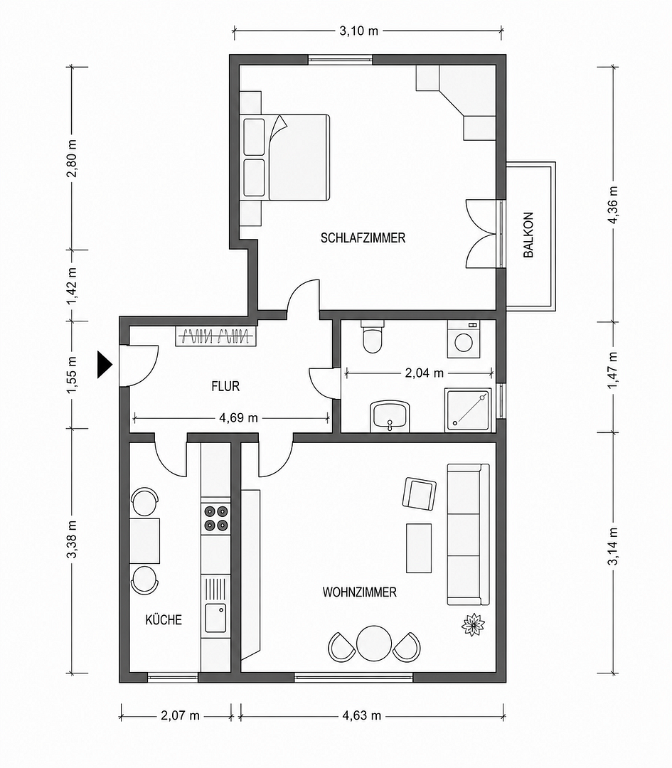 Exklusive 2-Zimmer-Wohnung in Hamburg Barmbek-Süd – Volksdorfer Straße 22, 22081 Hamburg(Barmbek-Süd) – Vorschaubild 11