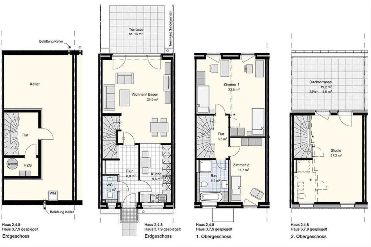 Modernes Reihenhaus in Wentorf - Mit Terrasse / Dachterrasse / Keller / Fußbodenheizung – Achtern Höben 12c, 21465 Wentorf bei Hamburg – Vorschaubild 7