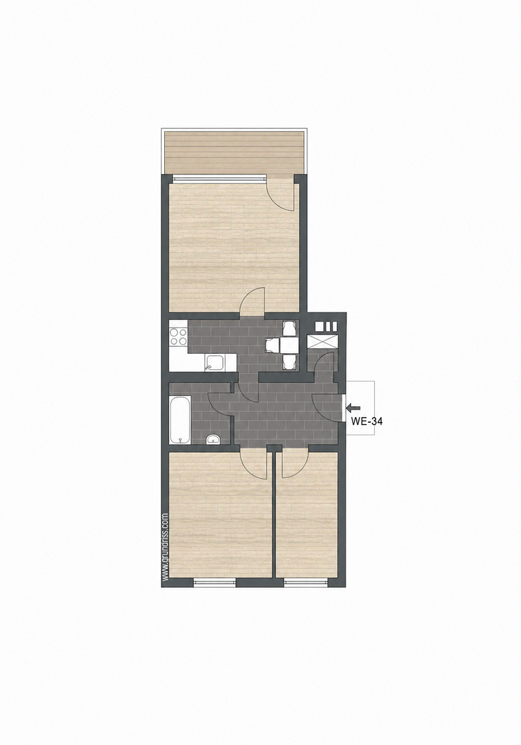 Frisch sanierte 3 Zimmer-Wohnung mit großem Süd-/Westbalkon – Düsseldorf(Bilk) – Vorschaubild 11