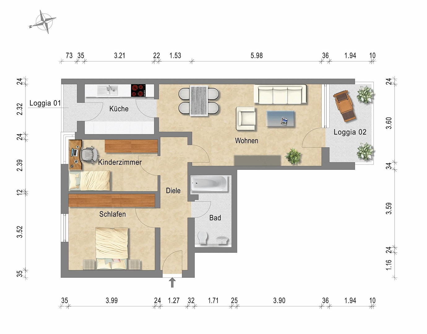 Provisionsfreie lichtdurchflutete 3-Zimmer-Wohnung  in ruhiger Lage von München - Untermenzing – München(Untermenzing) – Vorschaubild 18