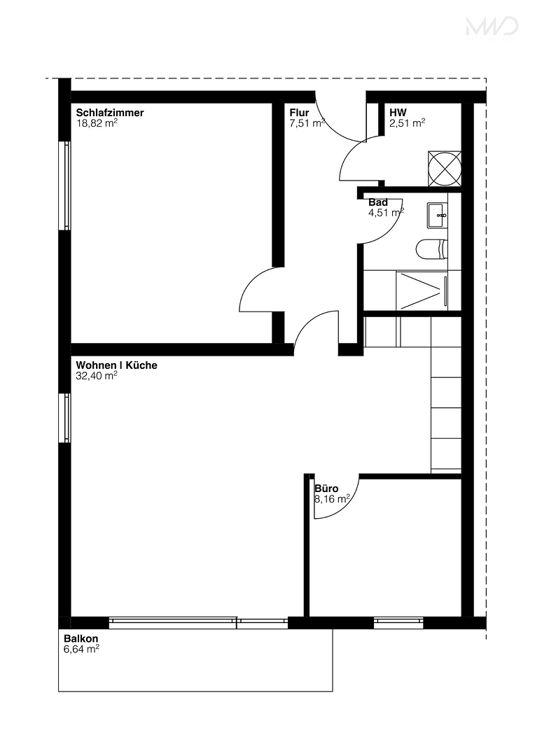 Erstbezug nach Sanierung | Helle Wohnung mit Balkon in ruhiger Innenhoflage nahe Schlosspark – Wiesbaden – Vorschaubild 7