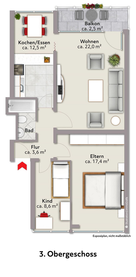 Helle 3-Zimmer-Wohnung in ruhiger Lage – Gröpelingen - inkl. Garage - WG geeignet – Selsinger Straße 20, 28237 Bremen(Gröpelingen) – Vorschaubild 10