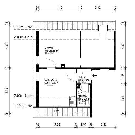 Frisch modernisierte 2-Zimmer-Dachgeschosswohnung mit Einbauküche in Bochum-Wattenscheid – Weststraße, 44866 Bochum(Wattenscheid) – Vorschaubild 7