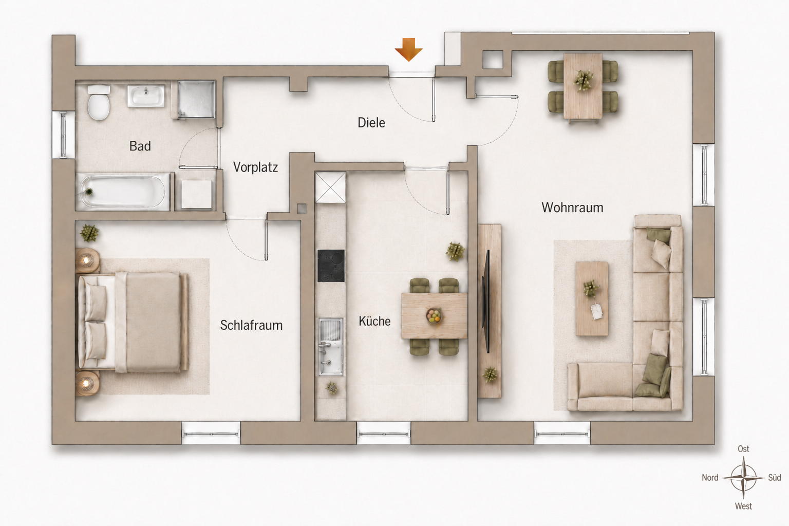 Charmante 2-Zimmer-Wohnung in zentraler und ruhiger Lage – Weilheim i.OB(Weilheim in Oberbayern) – Vorschaubild 6