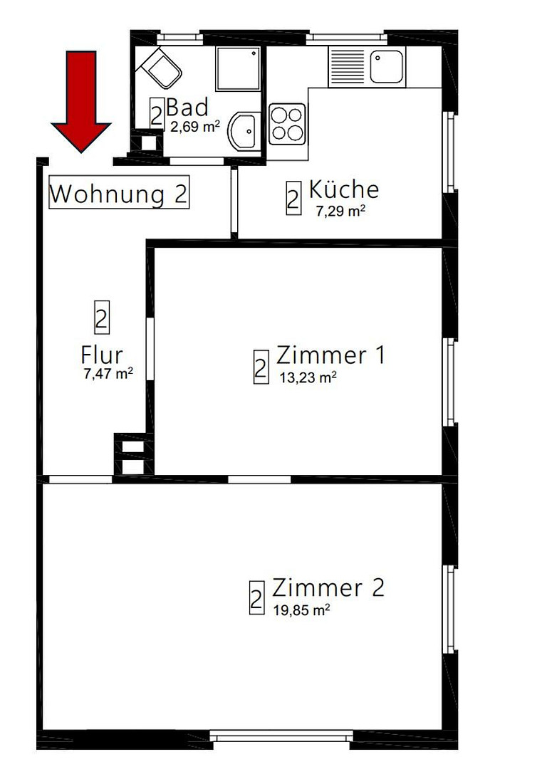 Modernes Wohnen nach Sanierung – 2-Zimmer-Wohnung mit neuer Einbauküche – Wartbergstraße 17, 74072 Heilbronn – Vorschaubild 6